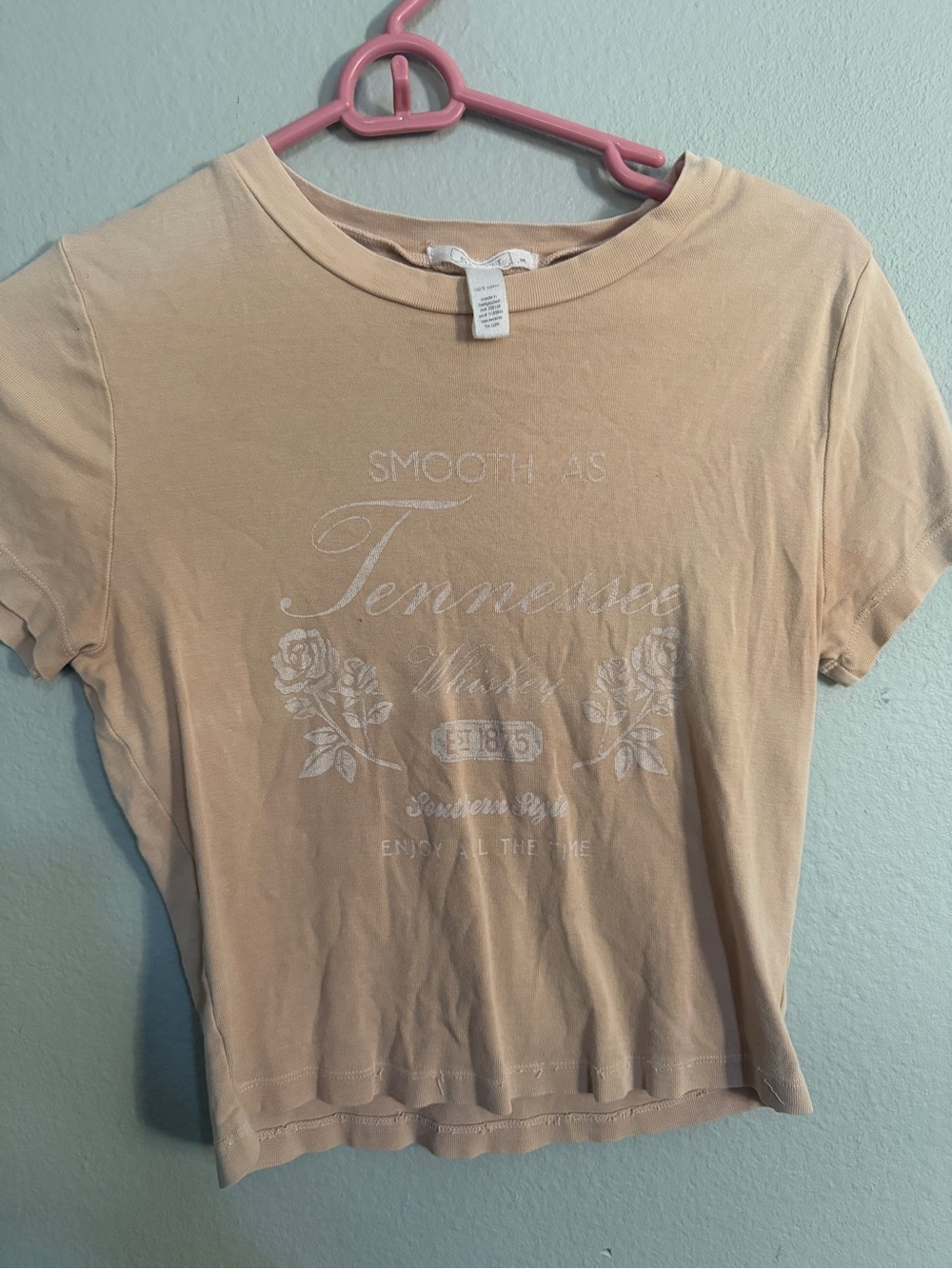 Full Tilt Beige Graphic Crop Tee